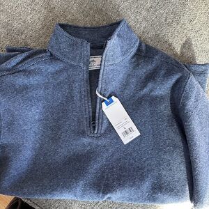 Southern Tide Boys' Backrush Heather Micro-Stripe Quarter-Zip size L